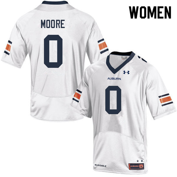 Women #0 Koy Moore Auburn Tigers College Football Jerseys Sale-White - Click Image to Close